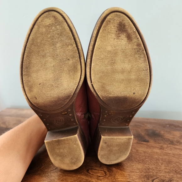 Red Cognac Leather Booties - Picture 7 of 7